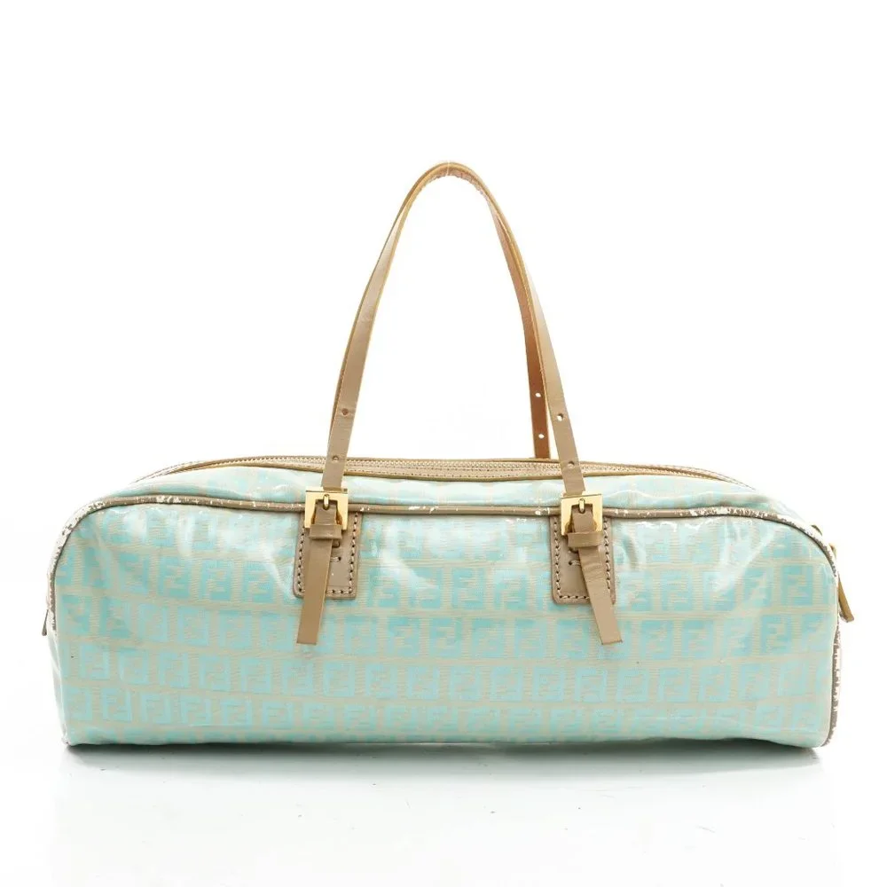 Auth Fendi Zucchino Hand Bag Light Blue #15070F96 - Picture 3 of 12